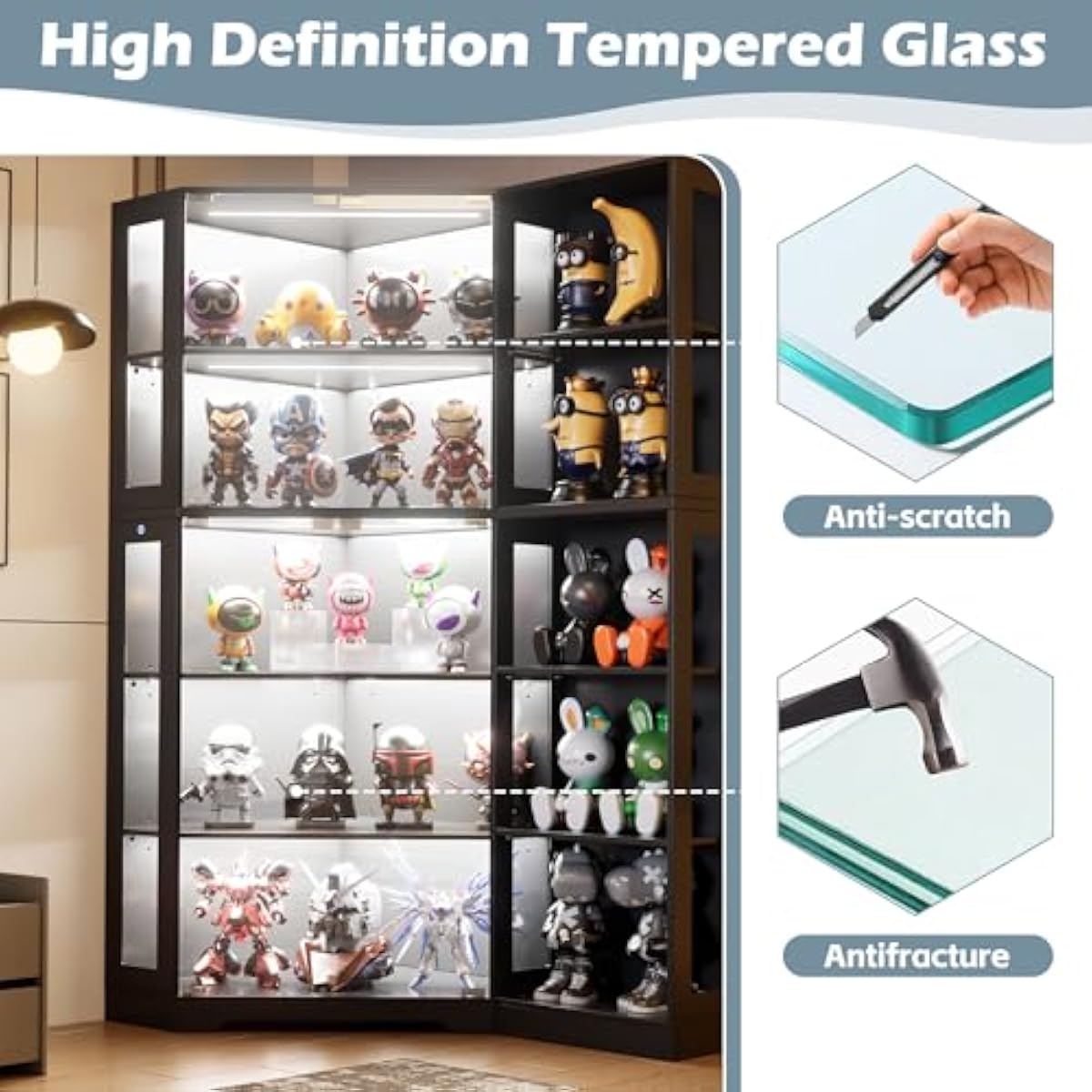 Display Cabinet with Tempered  - Lighting ulasan dan harga