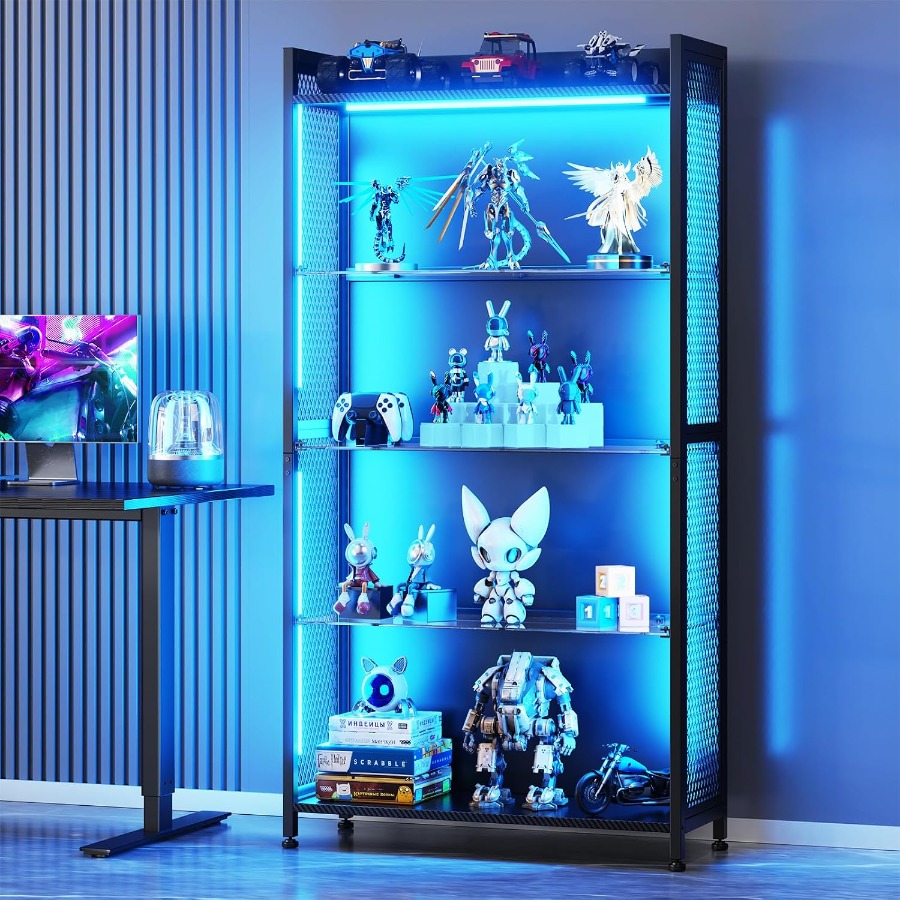 4-Tier Display Case with Tempe - Lighting ulasan dan harga