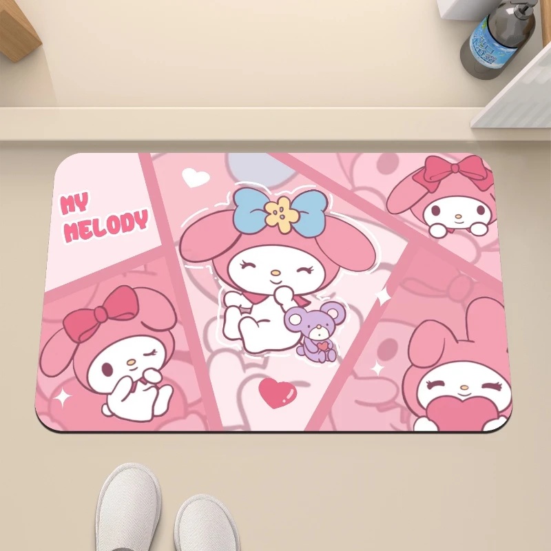 Hello Kitty Strawberry & Bear  - Quick Dry Diatomite Bath Mat ulasan dan harga