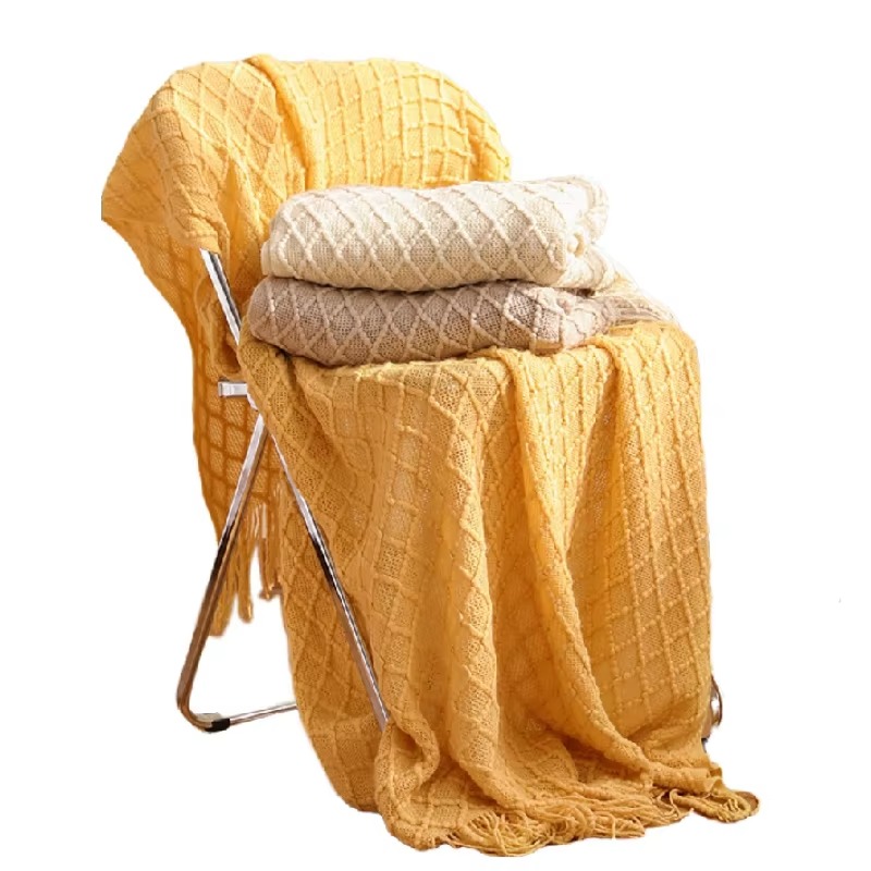 Textile City Diamond Knit Thro - Boho Throw Blanket Fringe ulasan dan harga