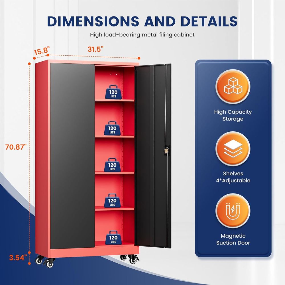 Metal Garage Storage Cabinet w - Storage & Organization ulasan dan harga