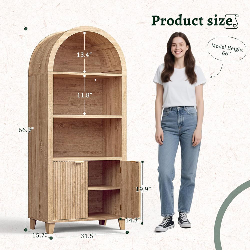 Arched Cabinet, 5-Tier Storage - Lighting ulasan dan harga