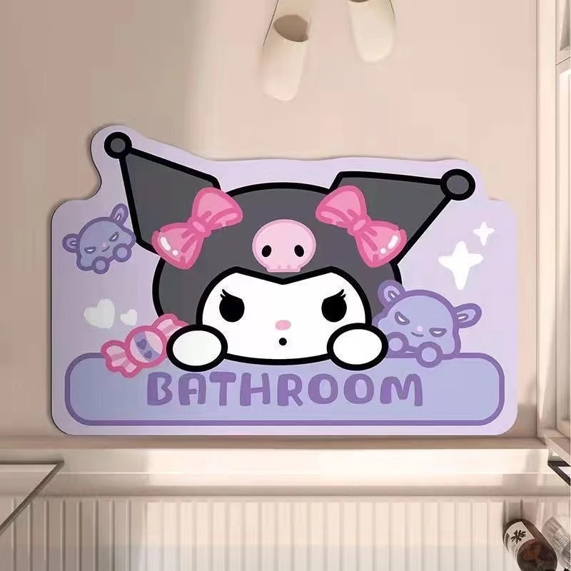 2026 New Kuromi Die Cut Diatom - Quick Dry Diatomite Bath Mat ulasan dan harga
