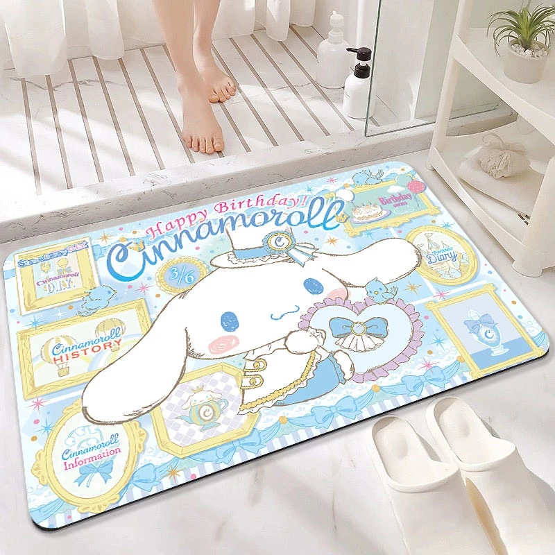 2026 New Kuromi Die Cut Diatom - Quick Dry Diatomite Bath Mat ulasan dan harga