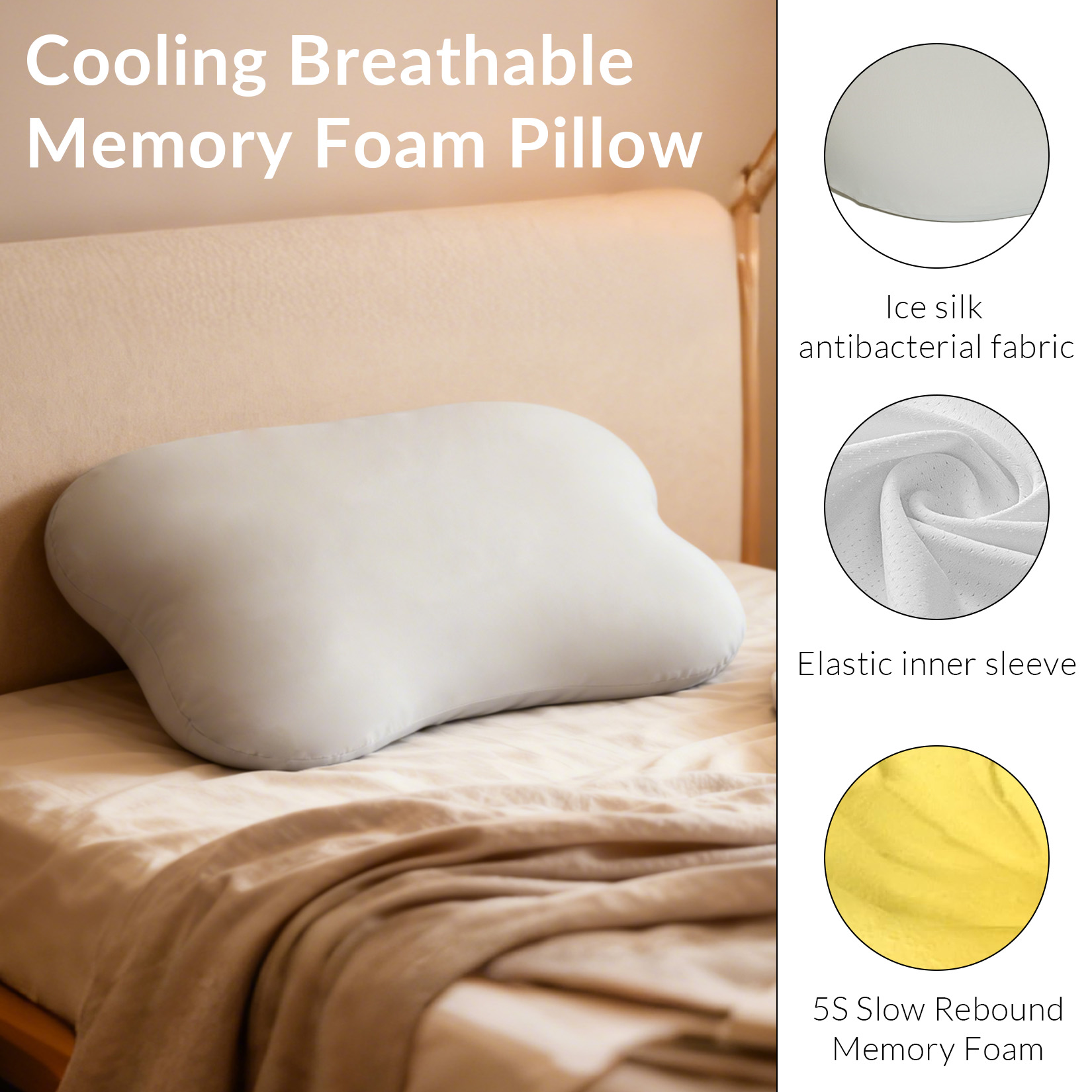Cervical Neck Pillow for Neck  - Memory Foam Orthopedic Pillow Neck Pain ulasan dan harga